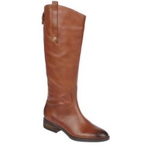 Brown leather boots